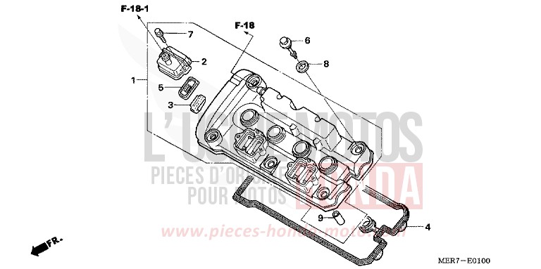 CYLINDER HEAD COVER (CBF600S6/SA6/N6/NA6) for CBF600S ABS EMERGENCY RED METALLIC (R311) from 2006